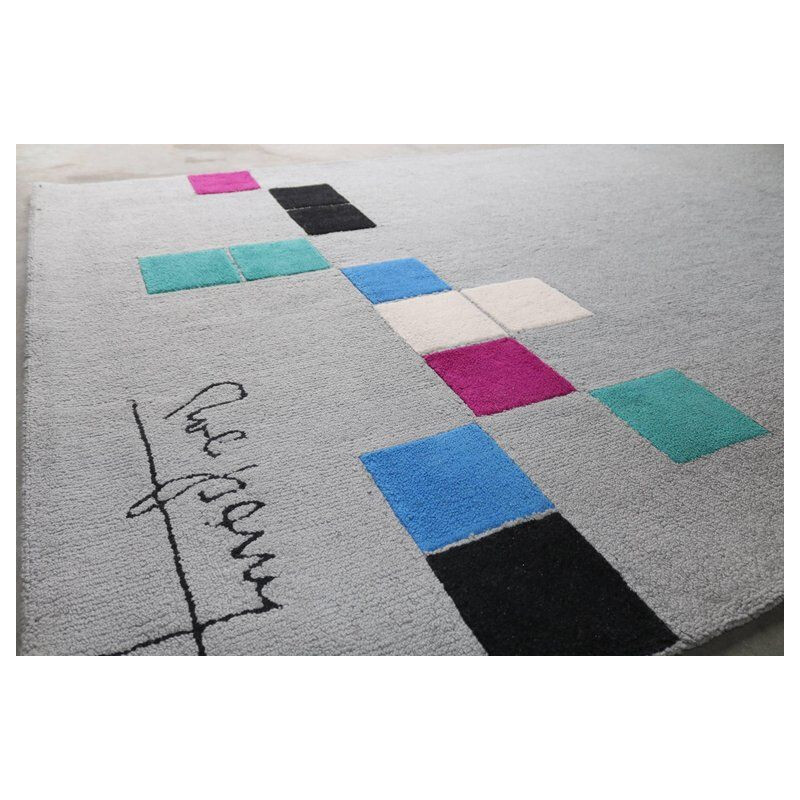 Vintage Squares rug is overall grey by Rob Parry for Danish Carpets, Netherlands 2000