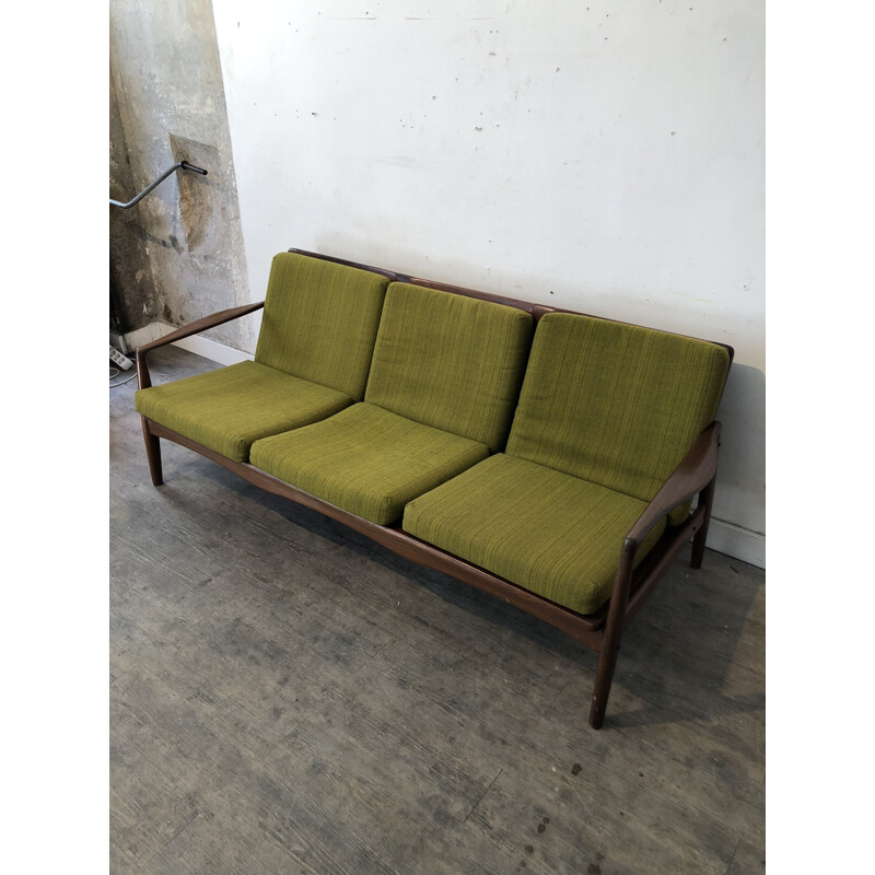 Vintage 3-seater sofa Scandinavian in teak