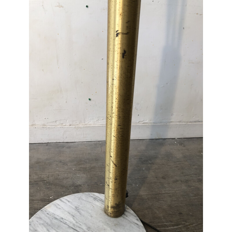 Vintage floor lamp arc 6 arm brass marble