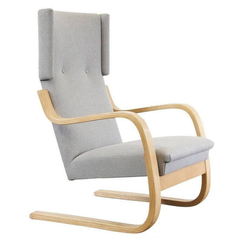Vintage Wingback lounge stoel Model 36401, Alvar Aalto, Finland 1950