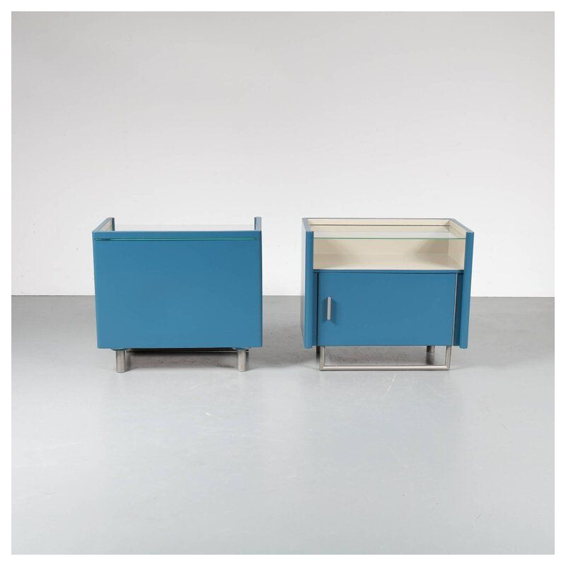 Pair of vintage Nightstands Elmar Berkovich by Metz & Co, Netherlands 1930s