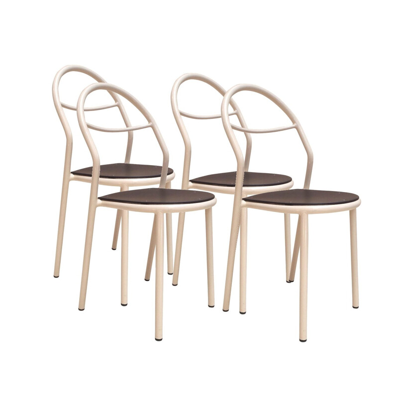 4 dining chairs, René HERBST - 1950s