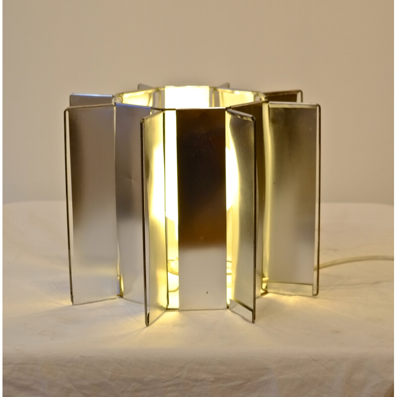 Lampe de table en aluminium et acier , Max SAUZE - 1970