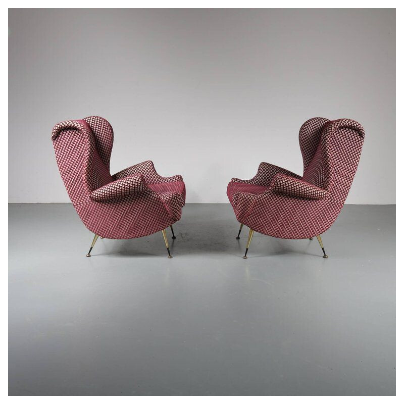 Pair of vintage lounge chairs Italy 1950s