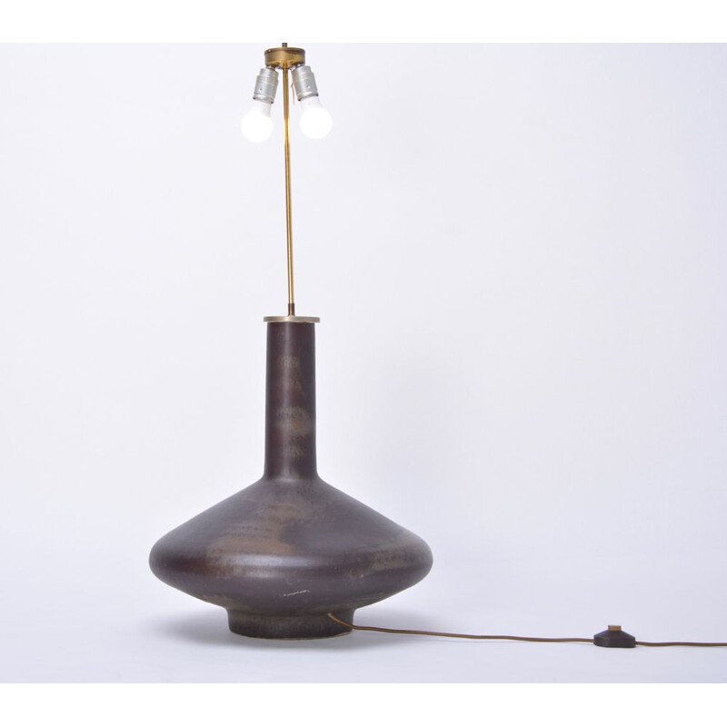 Vintage Floor Lamp Ceramic with Circular Base