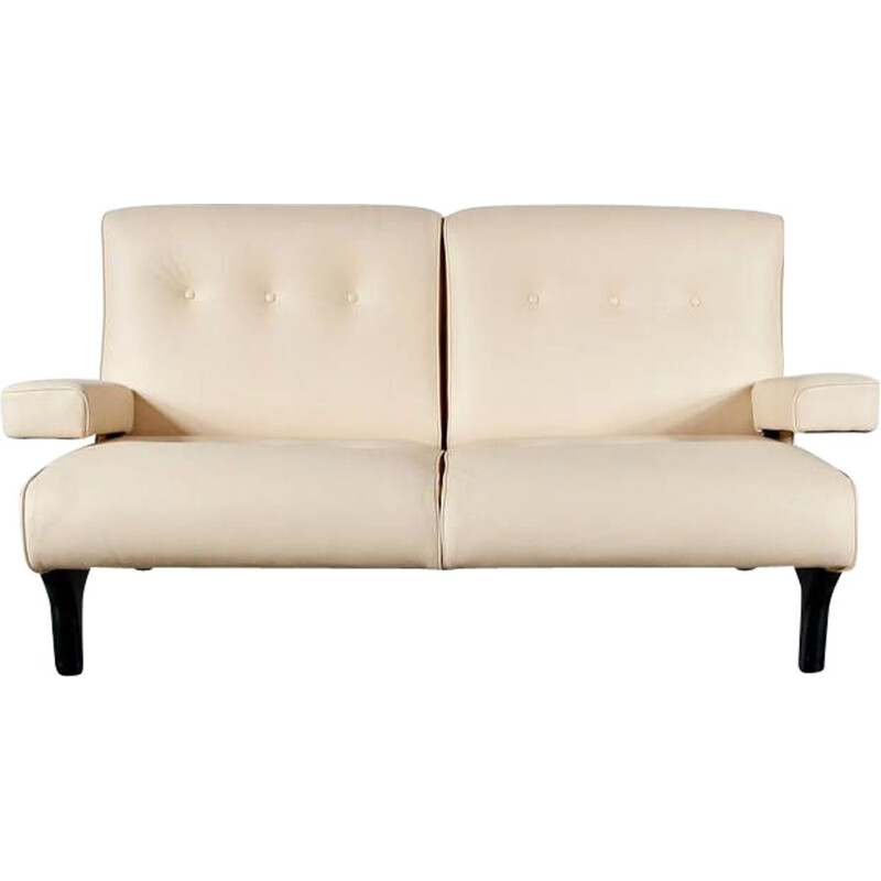 Vintage-Ledersofa Eugenio Gerli von Tecno, Italien 1960er Jahre