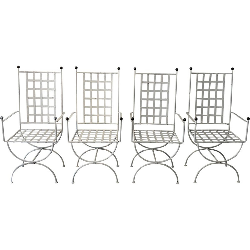 Ensemble de 4 fauteuils de jardin vintage