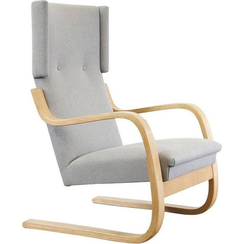 Vintage Wingback lounge stoel Model 36401, Alvar Aalto, Finland 1950