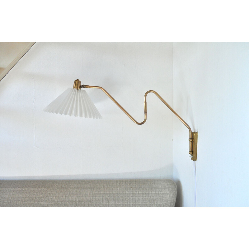 Vintage wall lamp in brass  by Norwegian Astra,1950