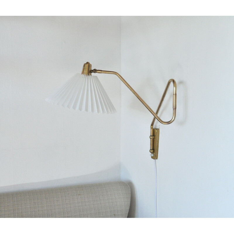 Vintage wall lamp in brass  by Norwegian Astra,1950