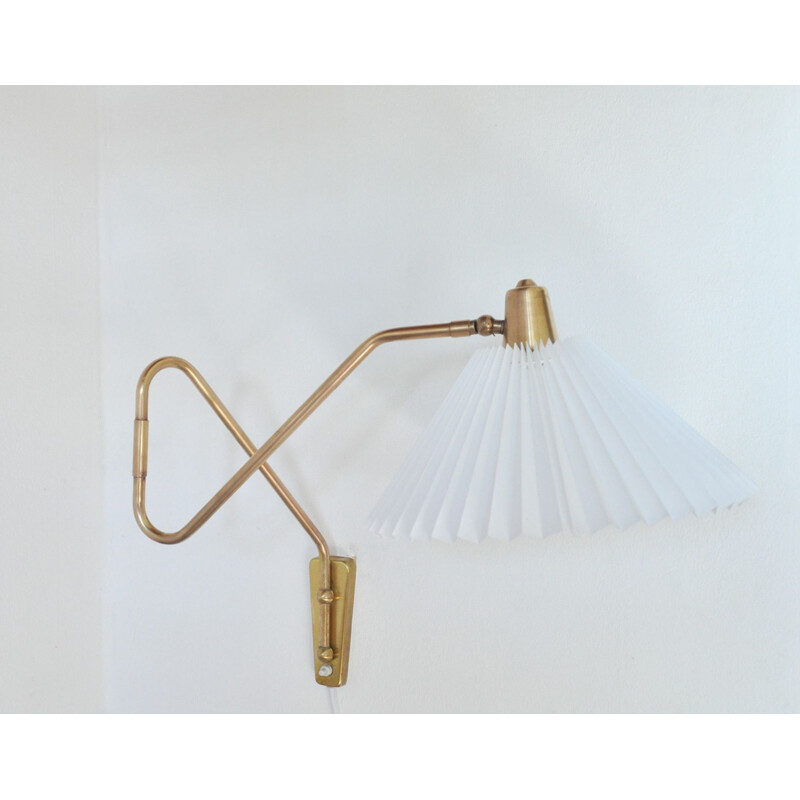 Vintage wall lamp in brass  by Norwegian Astra,1950