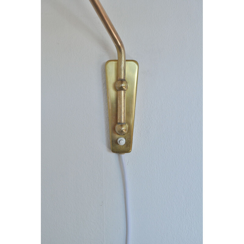 Vintage wall lamp in brass  by Norwegian Astra,1950