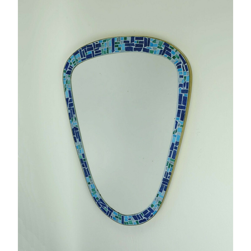 Vintage German blue mirror from the 50s