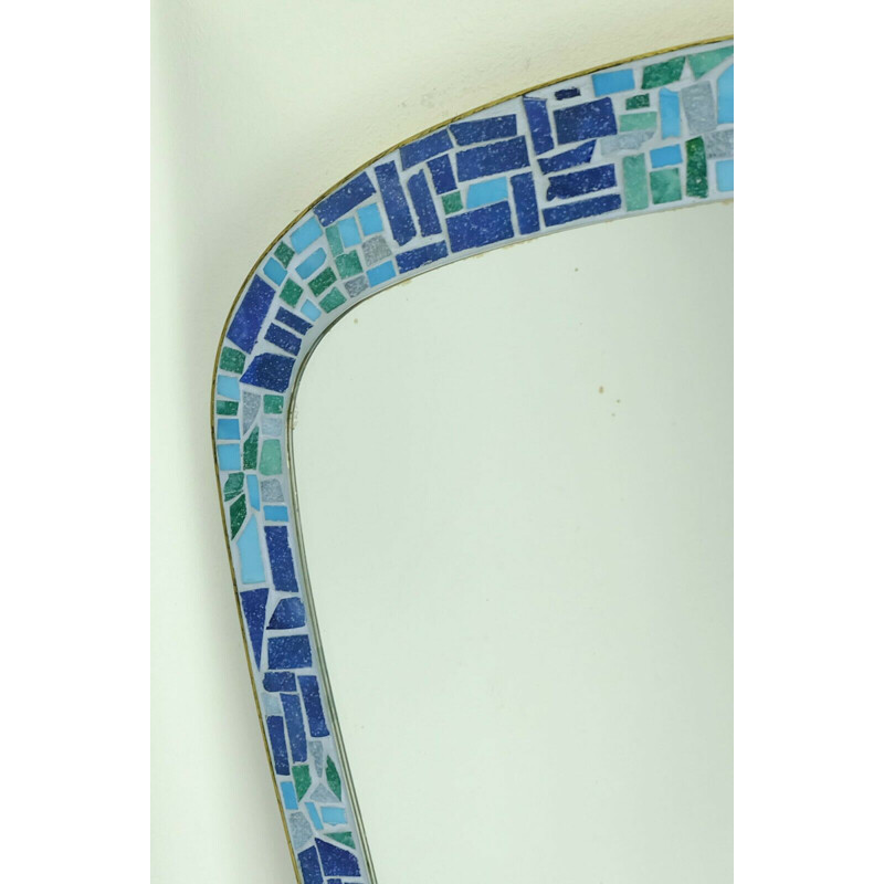 Vintage German blue mirror from the 50s