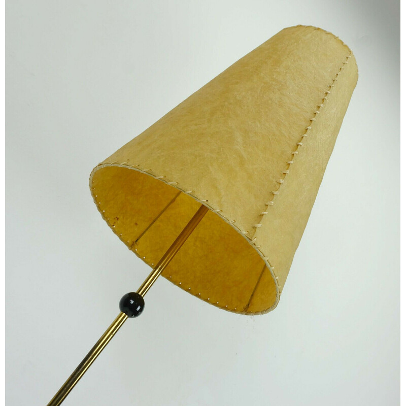 Vintage floor lamp in fiberglass brass from the 50s