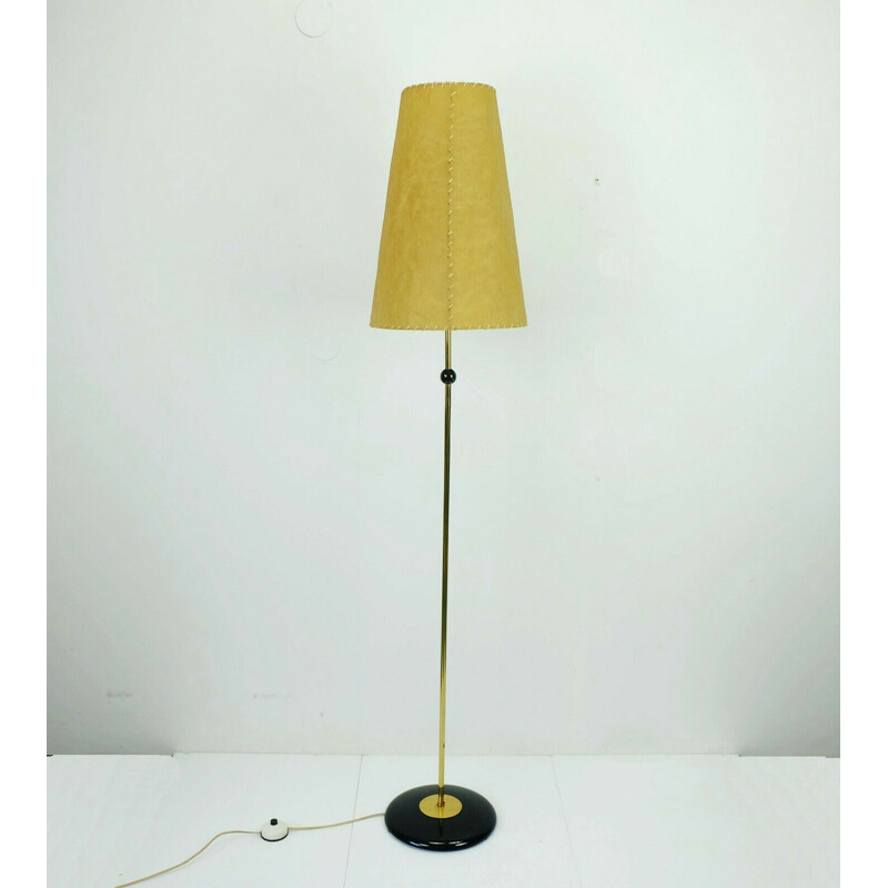 Vintage floor lamp in fiberglass brass from the 50s