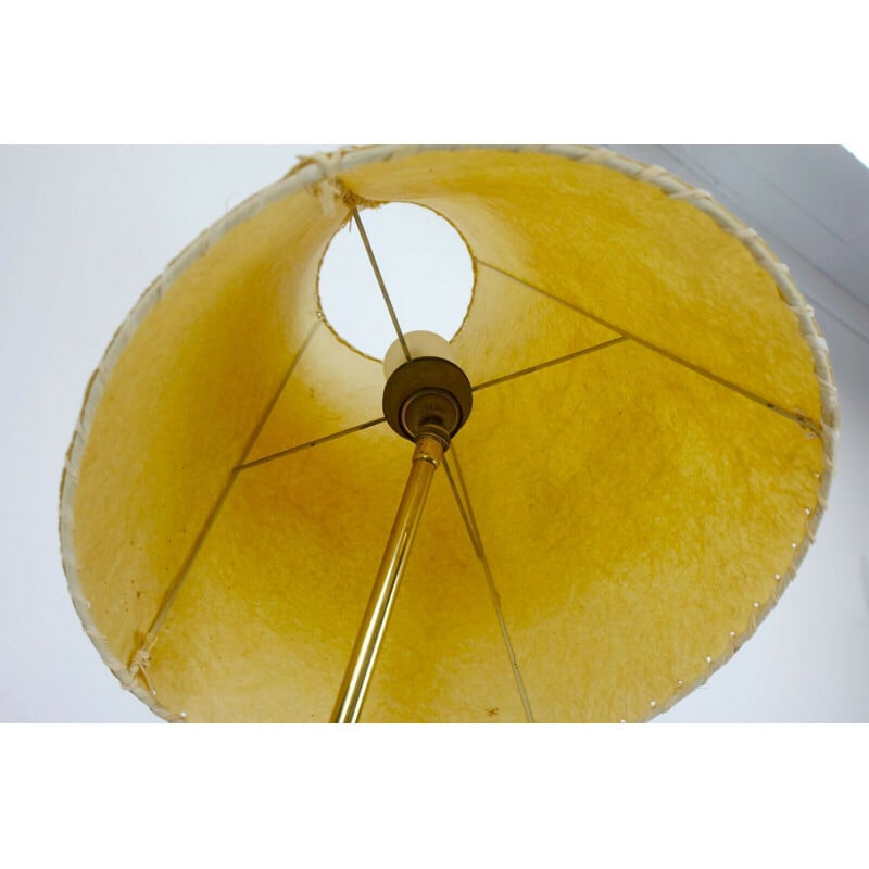 Lampadaire vintage en fibre de verre laiton des années 50