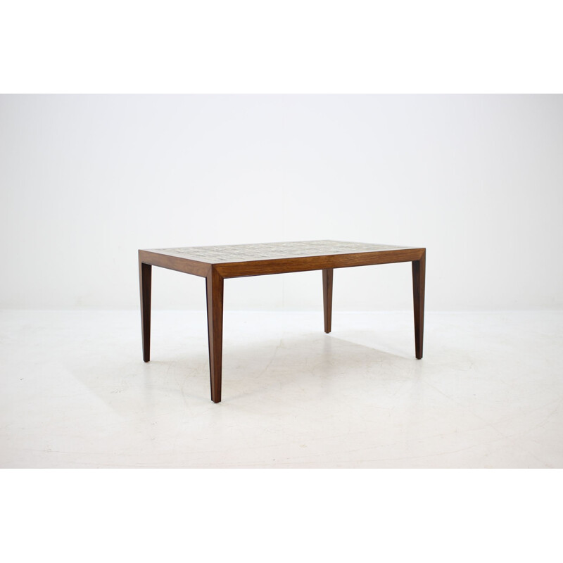 Vintage coffee table in rosewood and ceramic by Severin Hansen for Haslev Møbelsnedkeri, 1960 