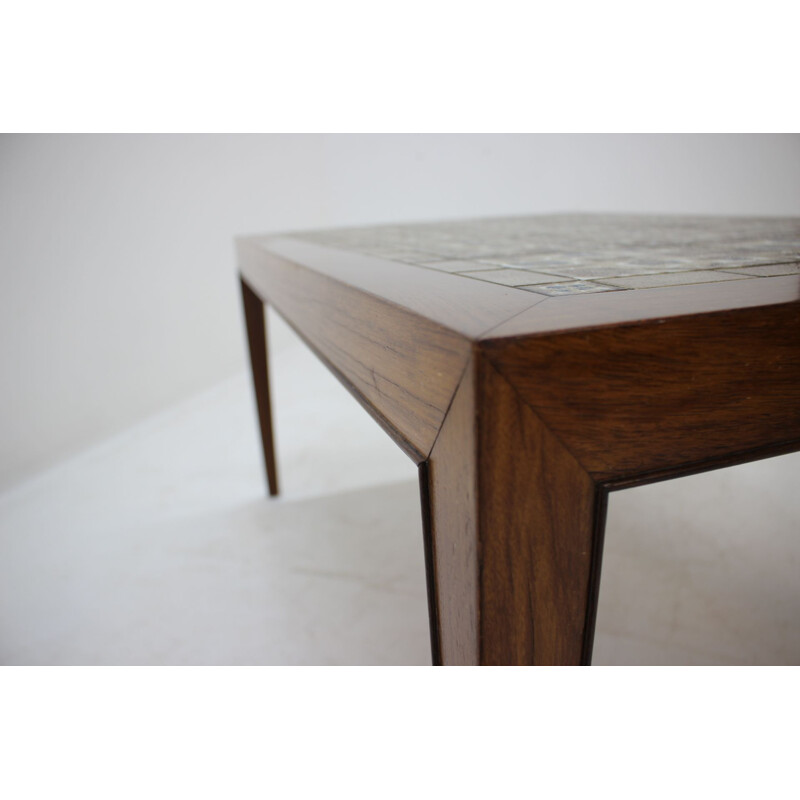 Vintage coffee table in rosewood and ceramic by Severin Hansen for Haslev Møbelsnedkeri, 1960 