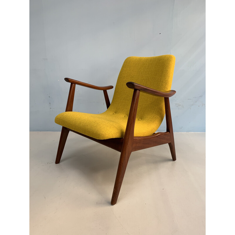 Vintage Dutch armchair in teak by L.van Teefelen for Webe armchair,1960