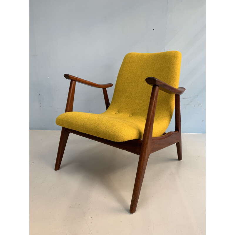 Vintage Dutch armchair in teak by L.van Teefelen for Webe armchair,1960