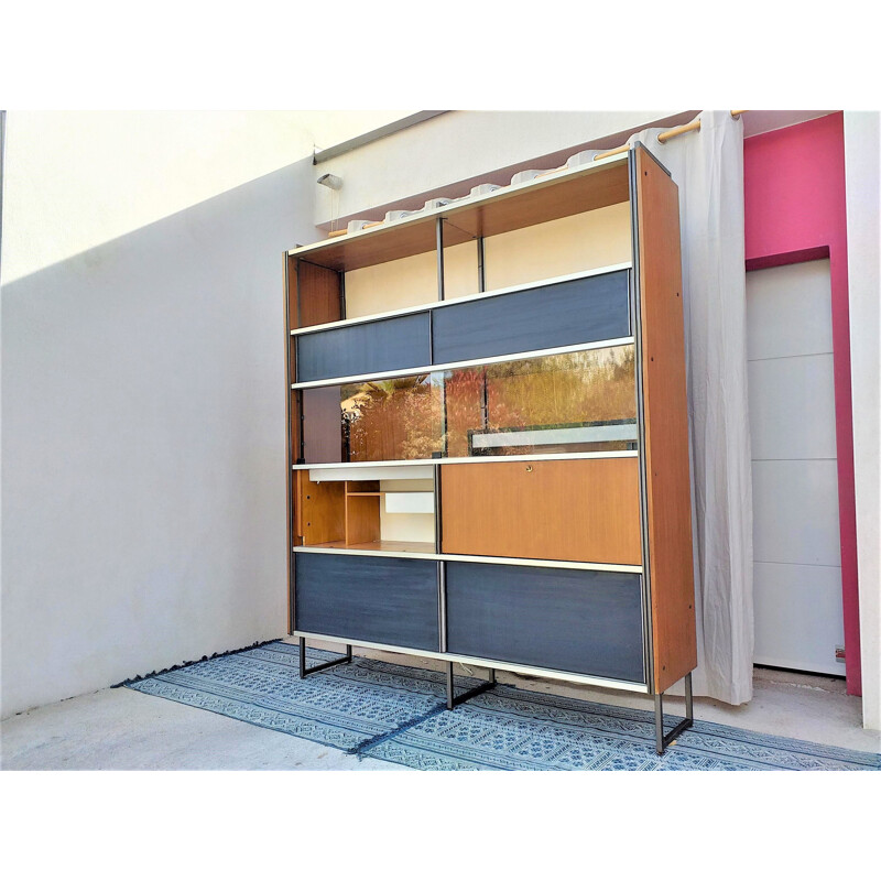 Vintage mordernist bookcase Library by Georges Frydman modernist,1960 