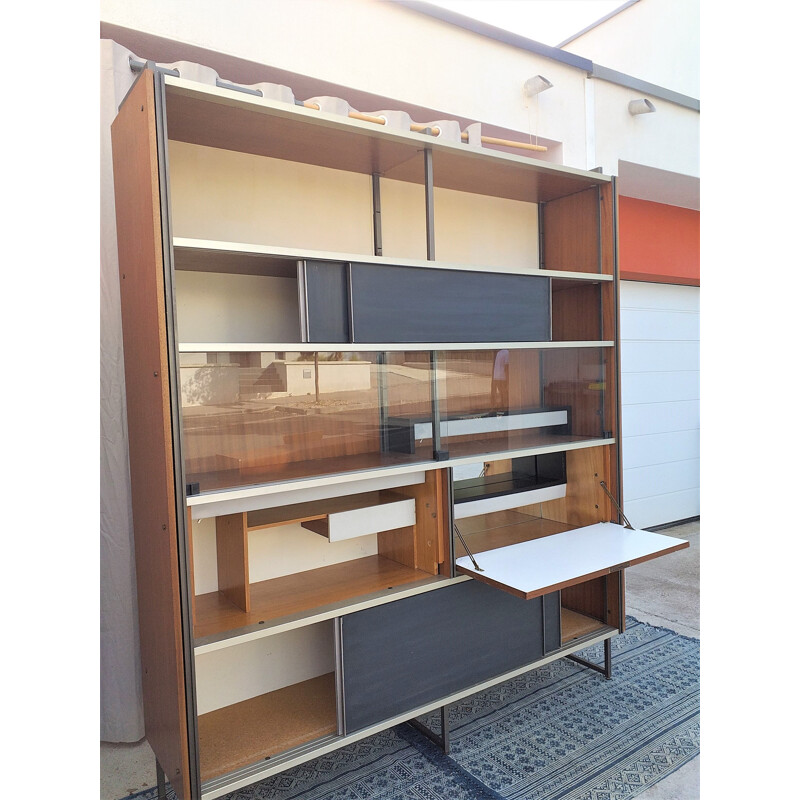 Vintage mordernist bookcase Library by Georges Frydman modernist,1960 