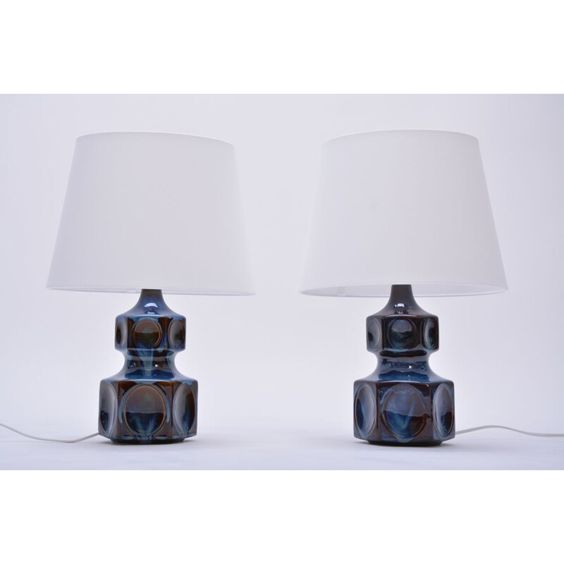 Vintage Pair of Table Lamps by Soholm Model 1062,1970