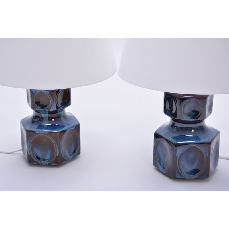 Vintage Pair of Table Lamps by Soholm Model 1062,1970