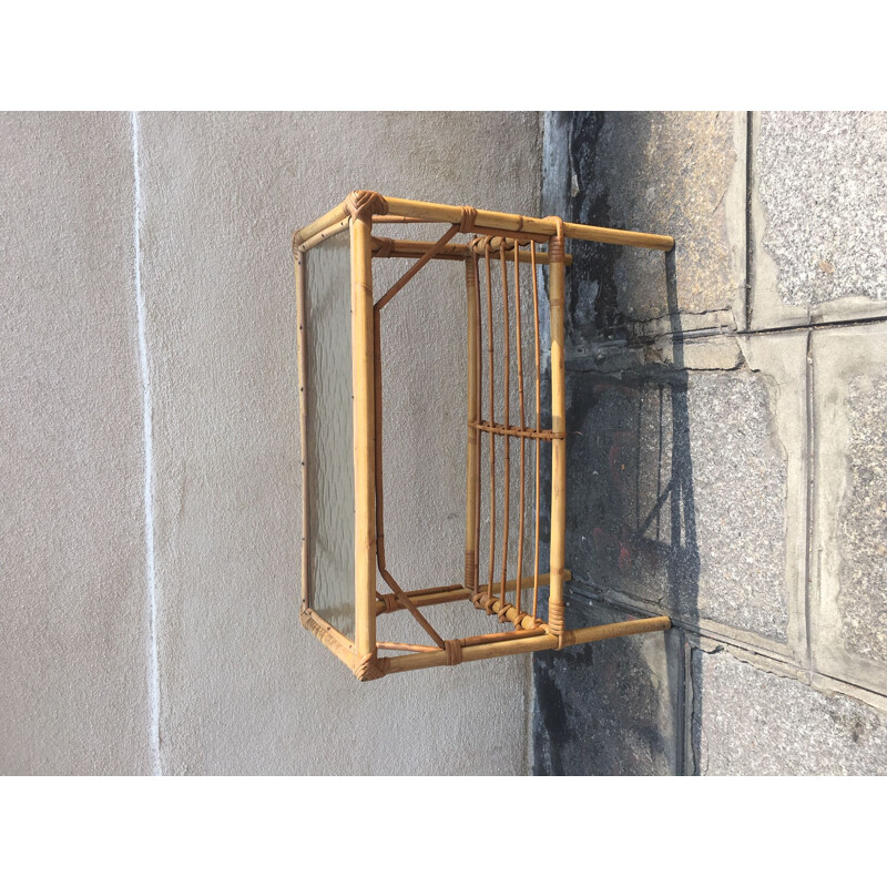 Vintage bamboo side table 1950s