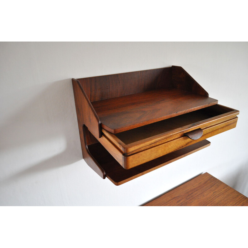 Vintage Wall shelf in teak and rosewood 1960