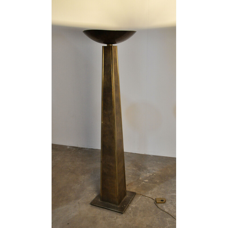 Vintage golden halogen floor lamp 1970s