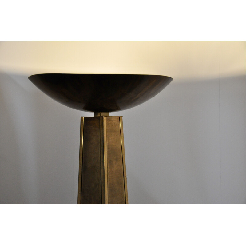 Vintage golden halogen floor lamp 1970s