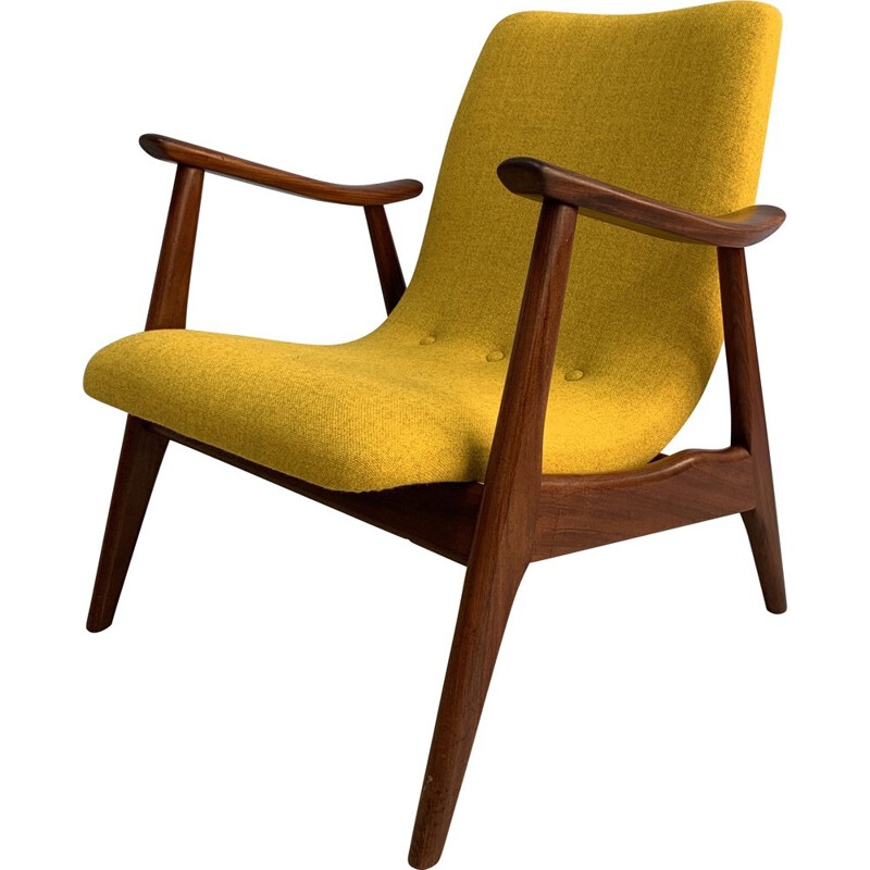 Vintage Dutch armchair in teak by L.van Teefelen for Webe armchair,1960