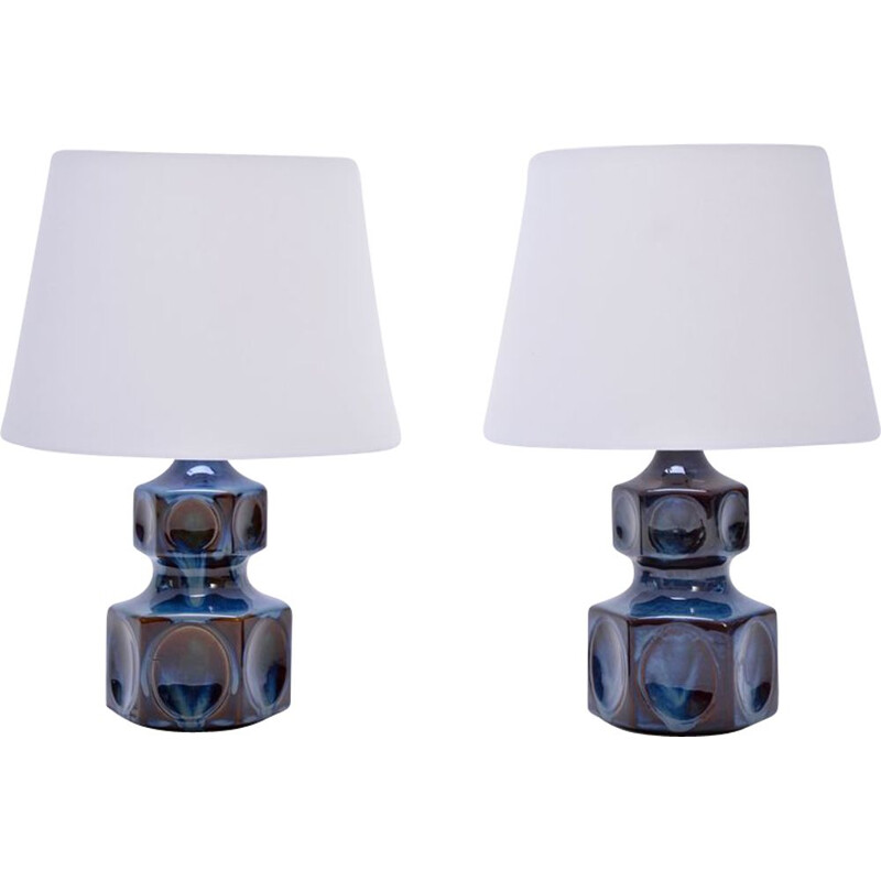 Vintage Pair of Table Lamps by Soholm Model 1062,1970