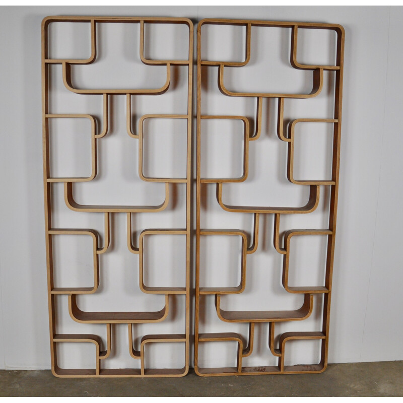 Vintage room divider for Drevopodnik Holesav in wood 1950