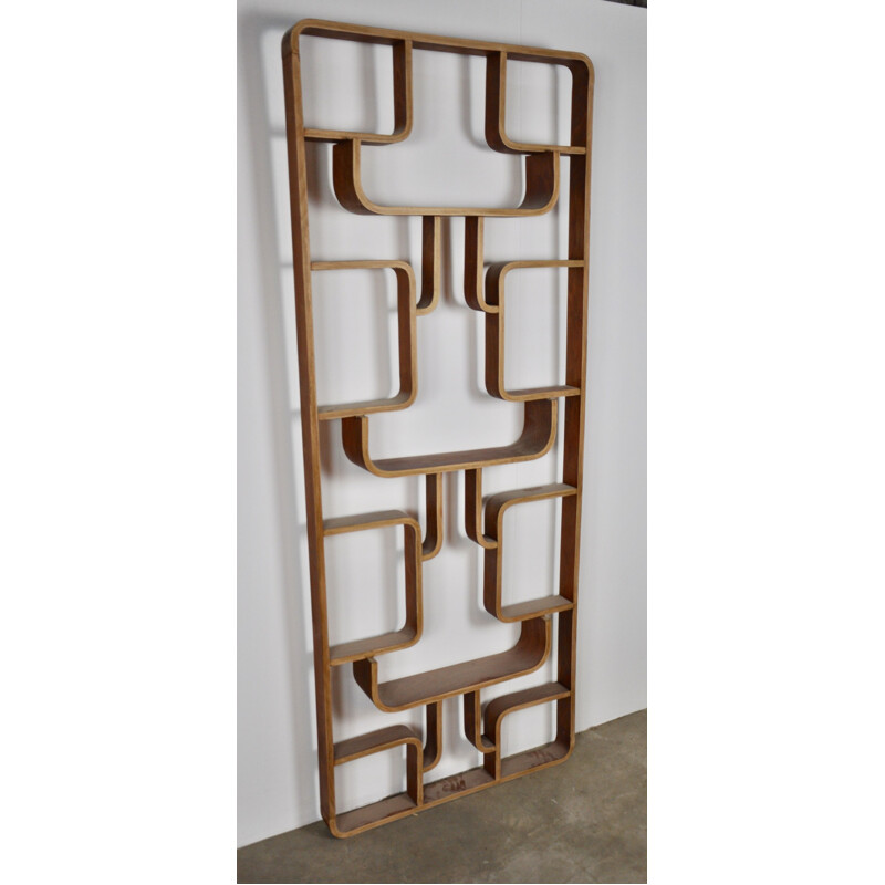 Vintage room divider for Drevopodnik Holesav in wood 1950