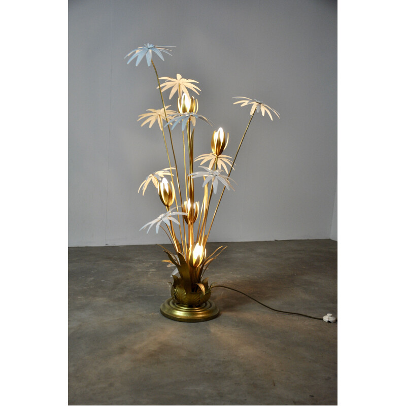 Vintage floral floorlamp by Hans Kögl in metal 1970