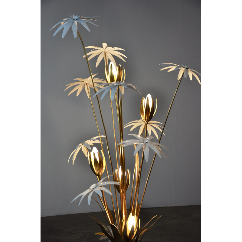 Vintage floral floorlamp by Hans Kögl in metal 1970