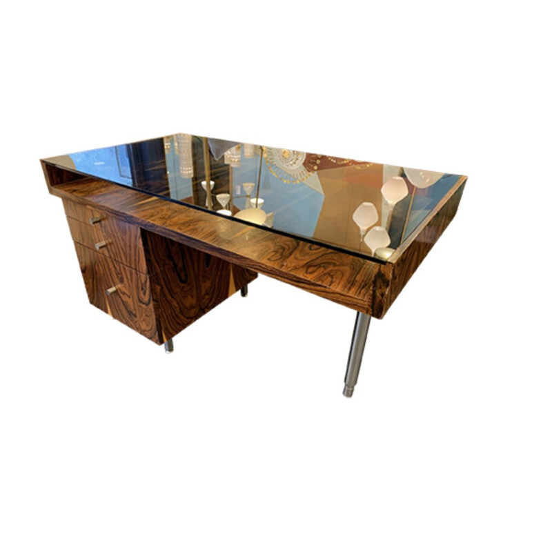 French vintage rosewood desk 1960