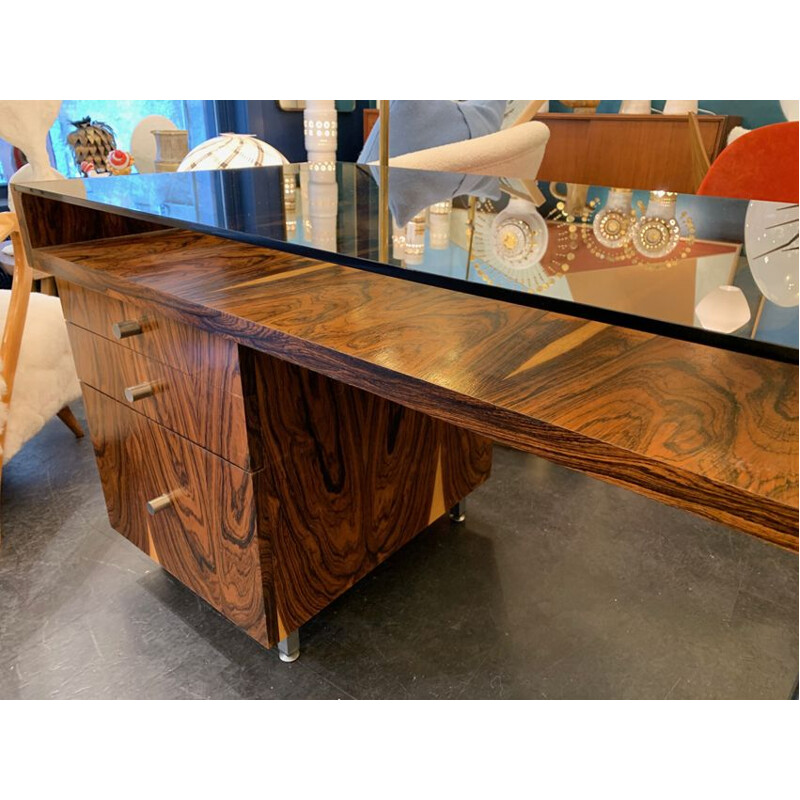 French vintage rosewood desk 1960