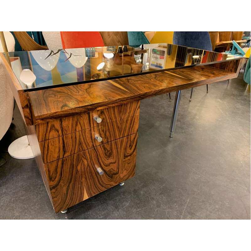 French vintage rosewood desk 1960