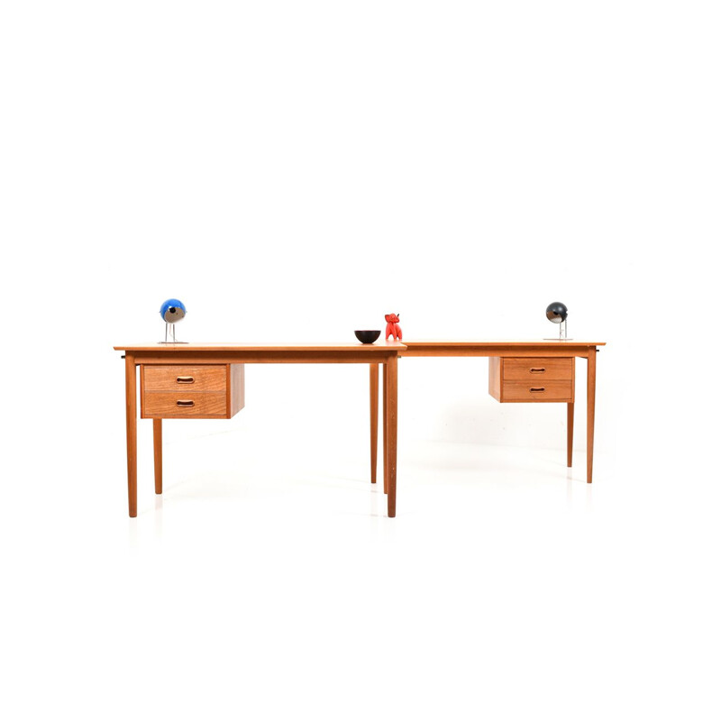 Pair of vintage desks for H.Sigh & Son Spøttrup in teakwood 1960