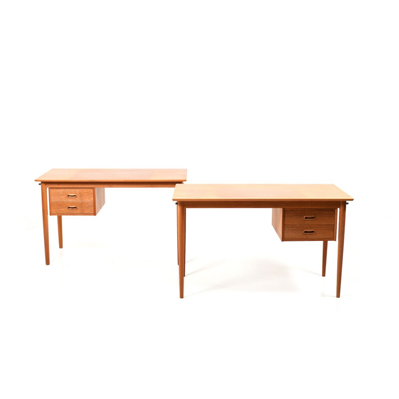 Pair of vintage desks for H.Sigh & Son Spøttrup in teakwood 1960