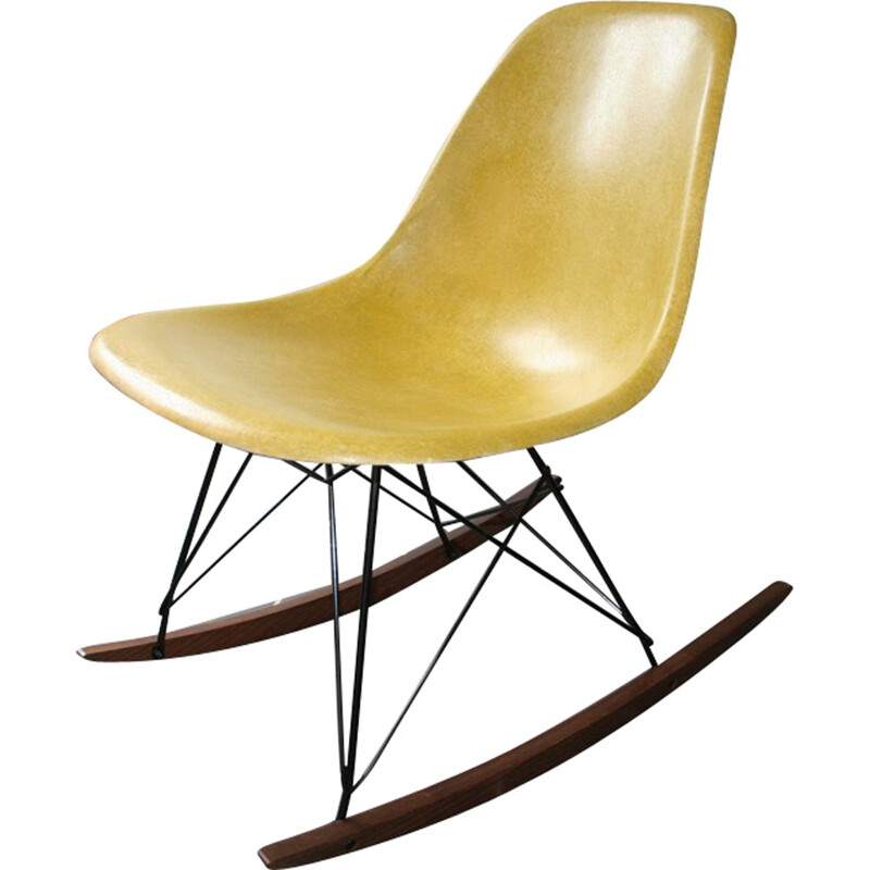 Herman Miller yellow rocking chair, Charles & Ray EAMES - 1960s