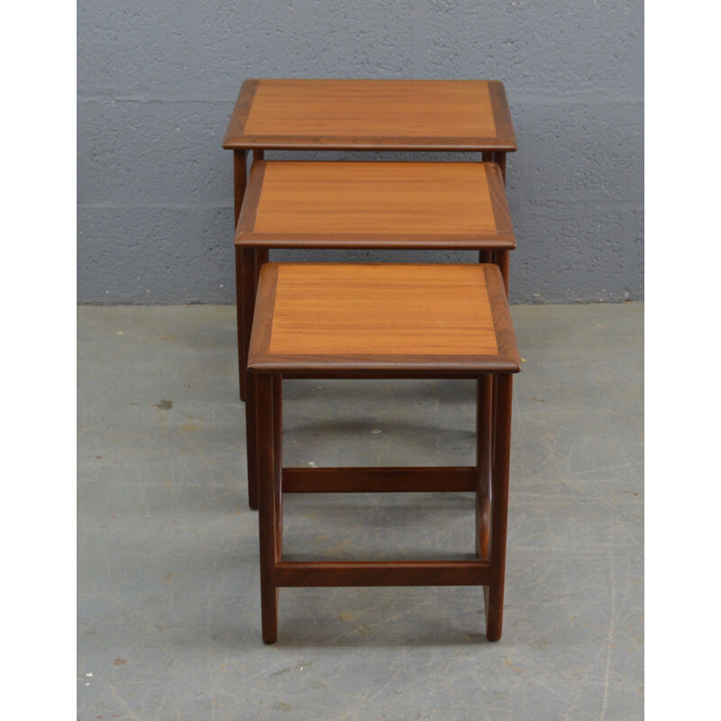 Set of 3 vintage nesting tables in teak G Plan Fresco