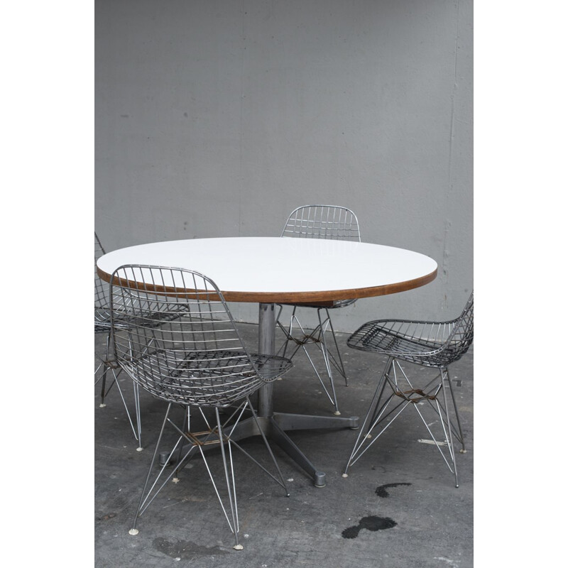 Vintage dining table Eames aluminium Group