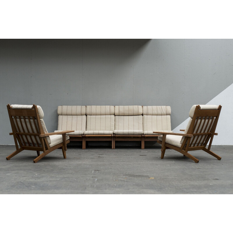 Ensemble de salon vintage GE 375 Hans Wegner pour Getama