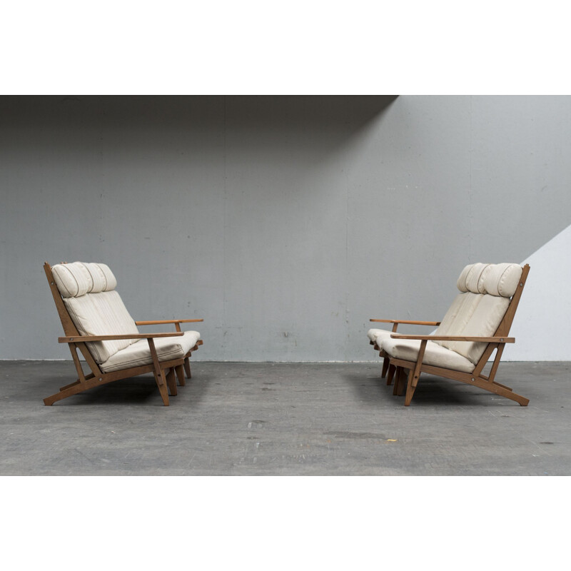 Ensemble de salon vintage GE 375 Hans Wegner pour Getama