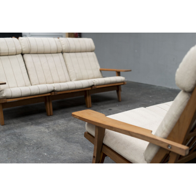 Ensemble de salon vintage GE 375 Hans Wegner pour Getama